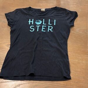 Hollister Black Tee with Blue Logo